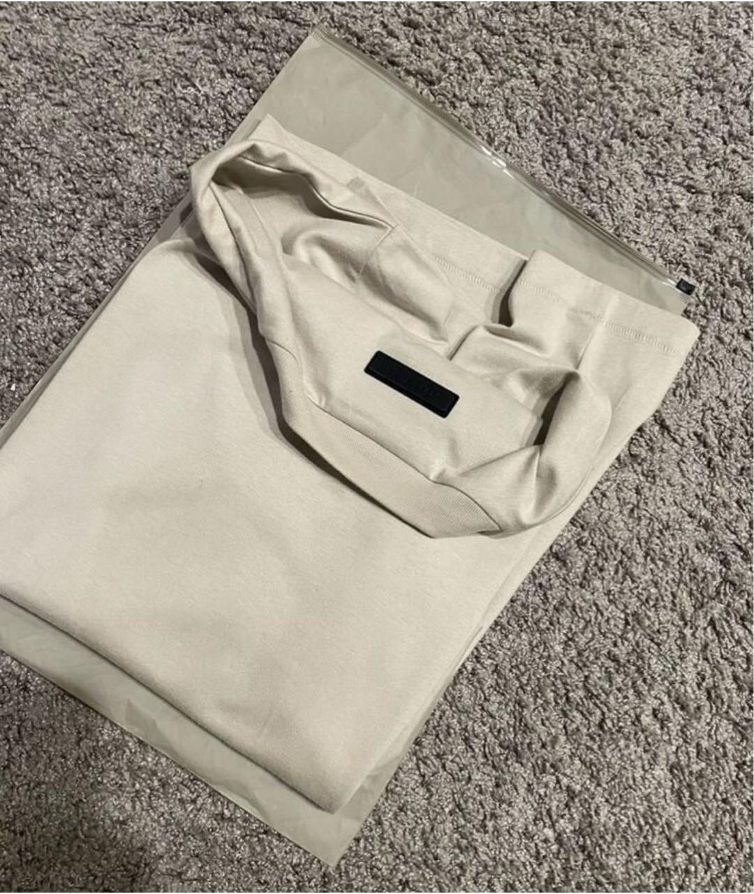 FEAR OF GOD ESSENTIALS Бежевая хлопковая футболка, фото 2