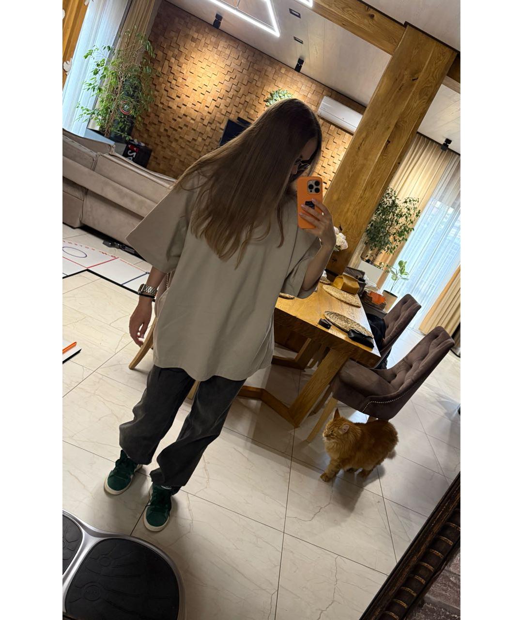 FEAR OF GOD ESSENTIALS Бежевая хлопковая футболка, фото 4