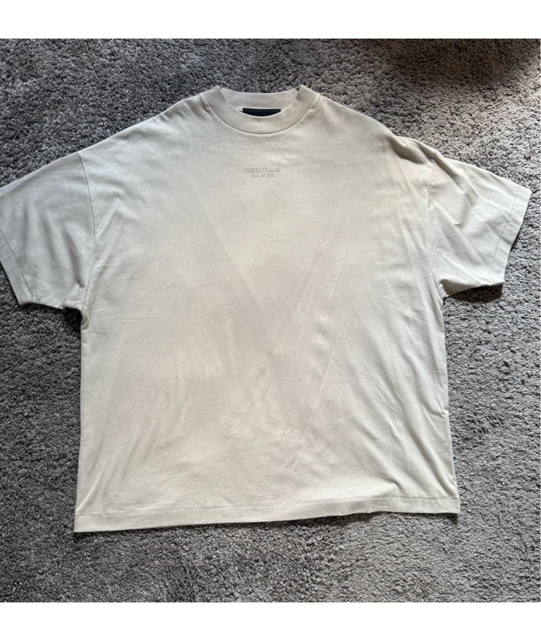 FEAR OF GOD ESSENTIALS Бежевая хлопковая футболка, фото 5