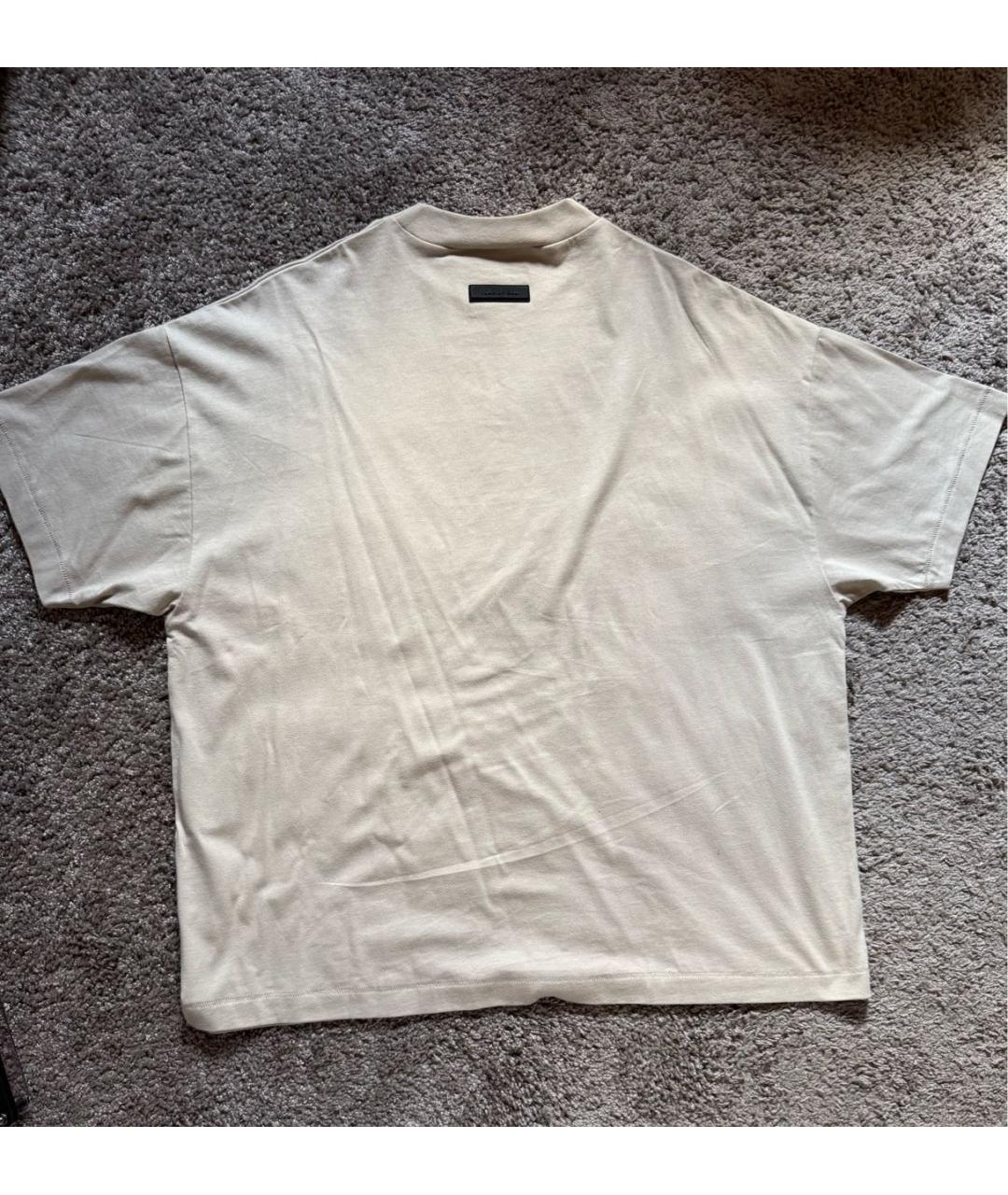 FEAR OF GOD ESSENTIALS Бежевая хлопковая футболка, фото 6