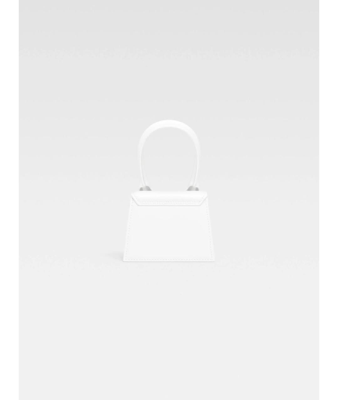 JACQUEMUS Белая кожаная сумка с короткими ручками, фото 2