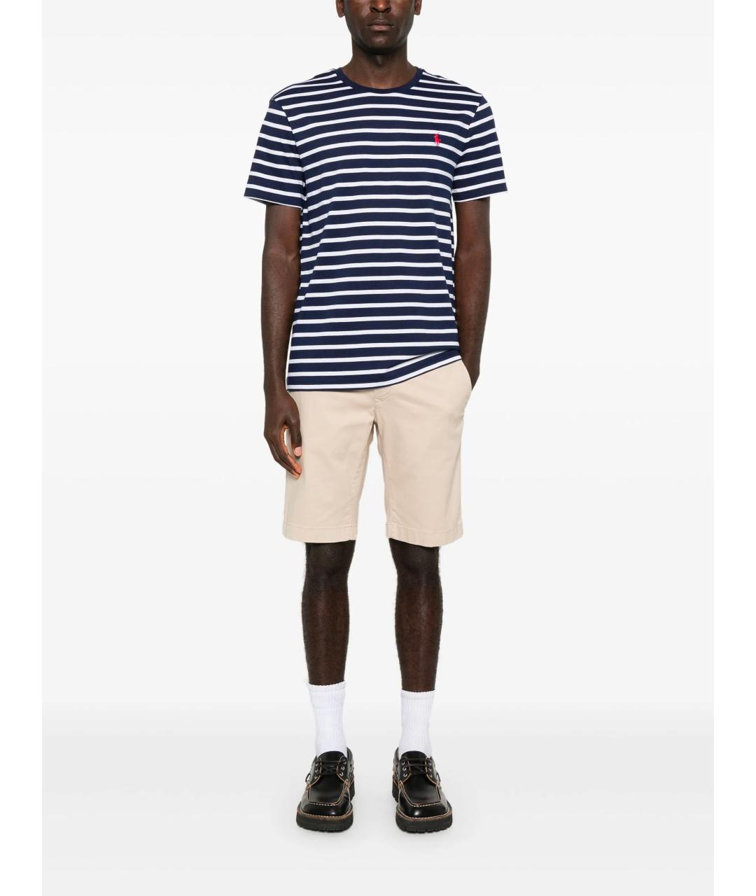POLO RALPH LAUREN Синяя хлопковая футболка, фото 2
