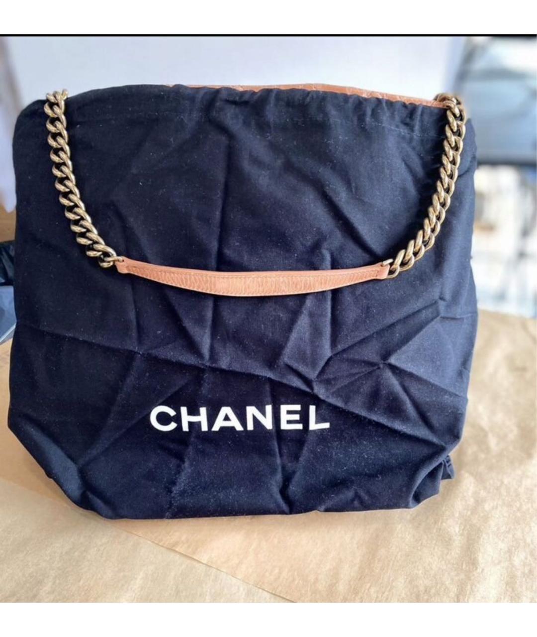 CHANEL Горчичная кожаная сумка с короткими ручками, фото 4