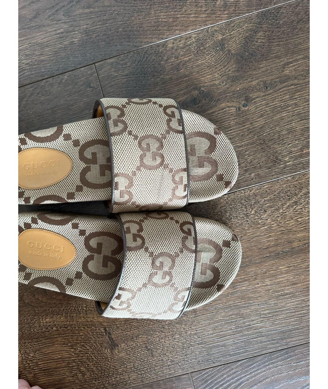 GUCCI Бежевые шлепанцы, фото 5