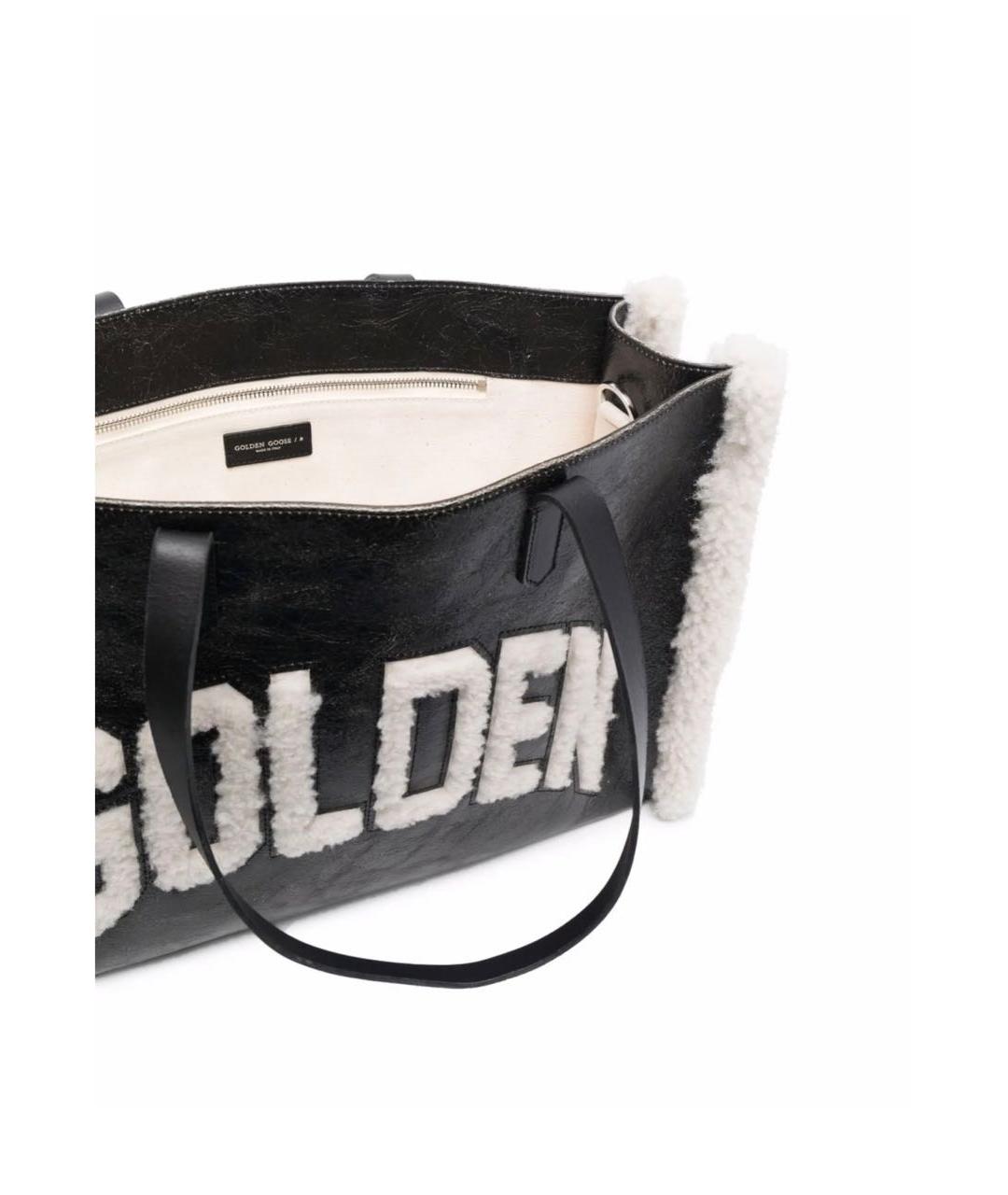 GOLDEN GOOSE DELUXE BRAND Черная кожаная сумка тоут, фото 8