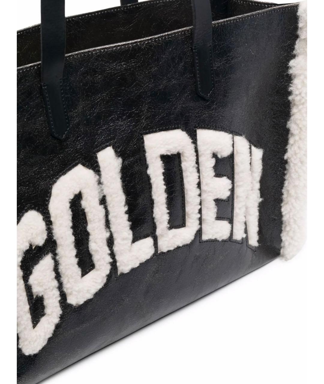 GOLDEN GOOSE DELUXE BRAND Черная кожаная сумка тоут, фото 7