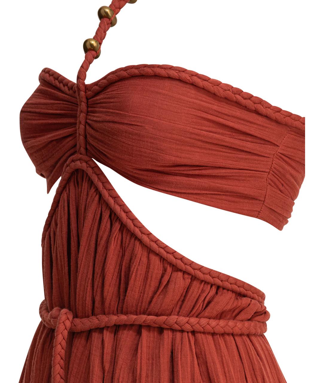 ISABEL MARANT Оранжевое хлопковое повседневное платье, фото 4
