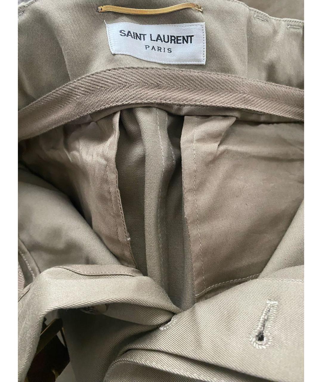 SAINT LAURENT Бежевая хлопковая юбка миди, фото 3
