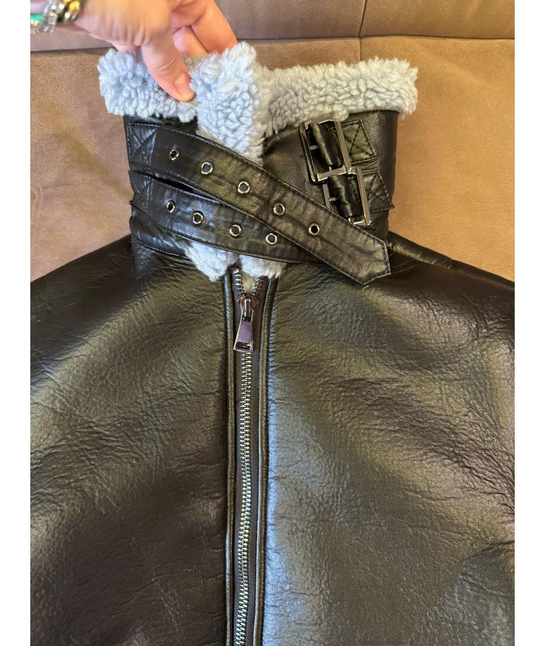 FORTE COUTURE Черная кожаная дубленка, фото 4