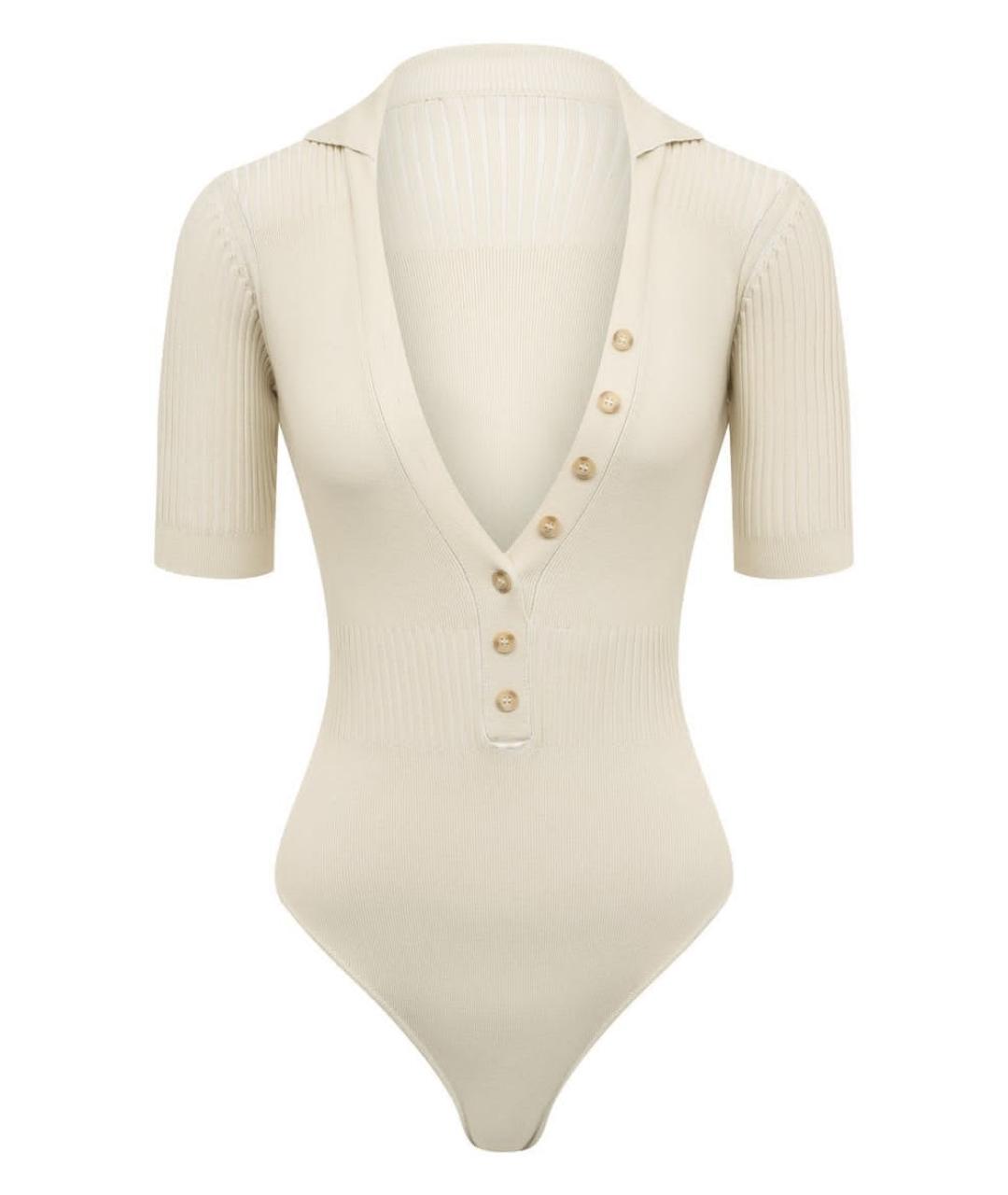 JACQUEMUS Белое вискозное боди, фото 1