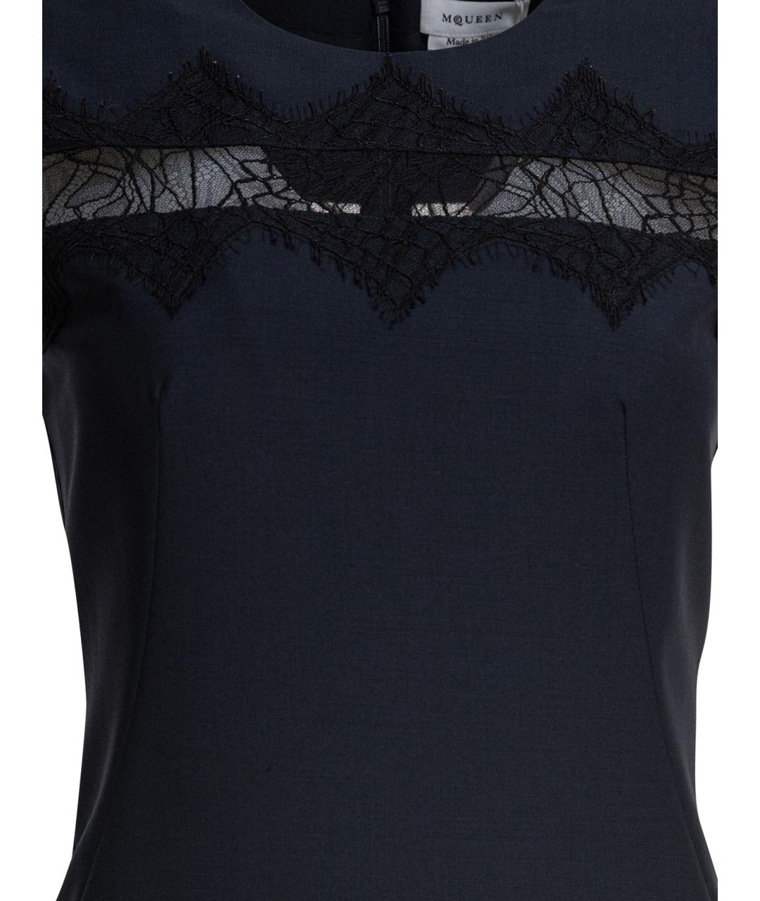 ALEXANDER MCQUEEN Синее шерстяное повседневное платье, фото 3