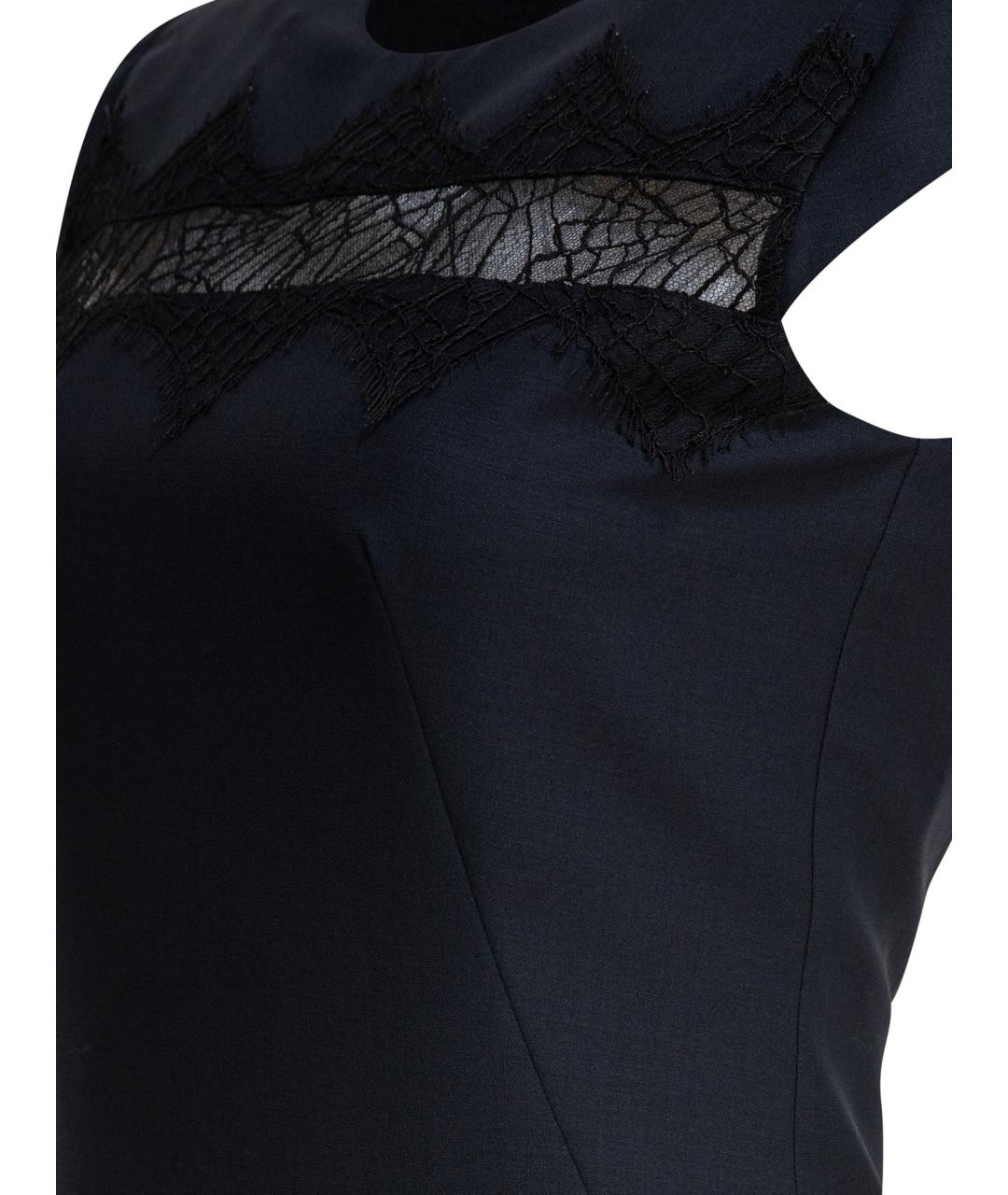 ALEXANDER MCQUEEN Синее шерстяное повседневное платье, фото 4