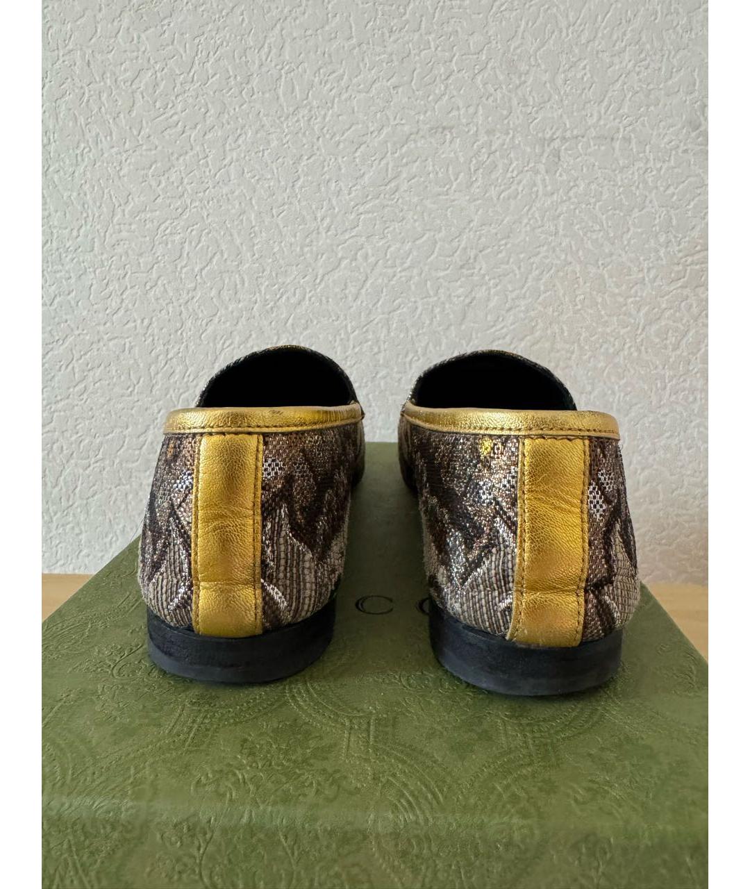 GUCCI Золотые лоферы, фото 4