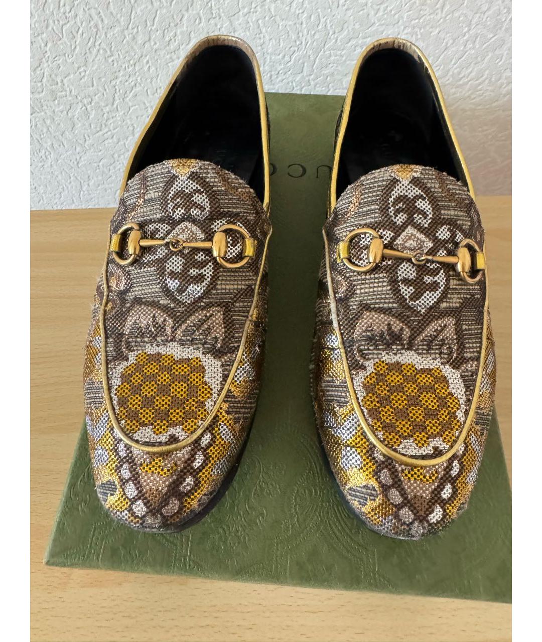 GUCCI Золотые лоферы, фото 2