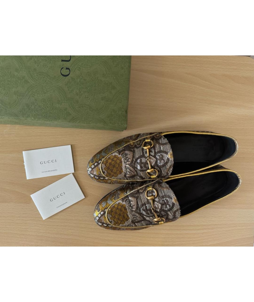 GUCCI Золотые лоферы, фото 7