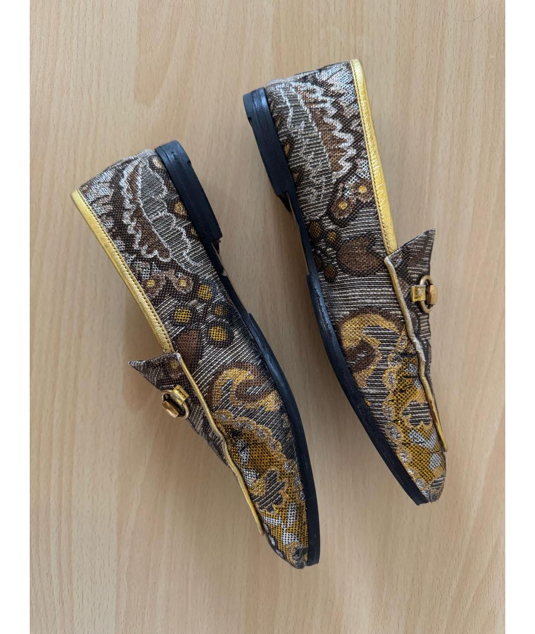 GUCCI Золотые лоферы, фото 6