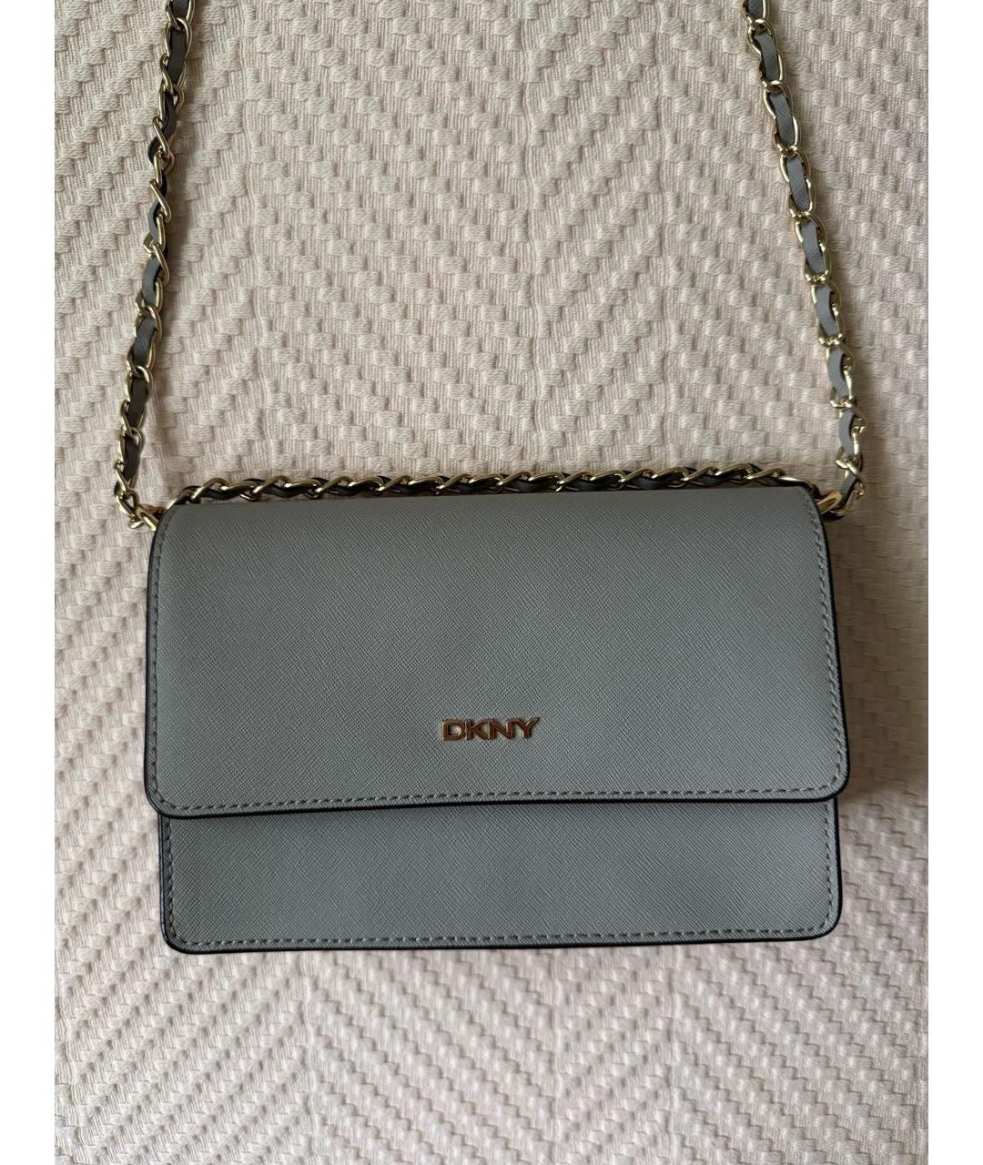 DKNY Серая кожаная сумка через плечо, фото 3