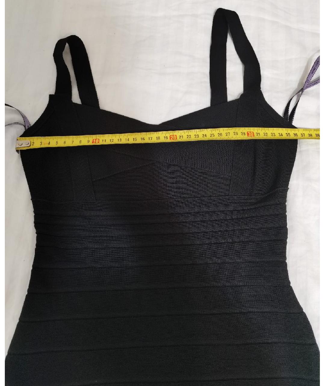 HERVE LEGER Черное коктейльное платье, фото 7