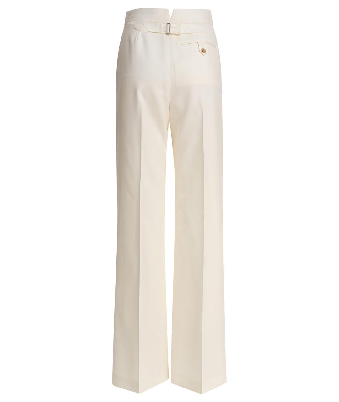 ALEXANDER MCQUEEN Белые шерстяные прямые брюки, фото 2