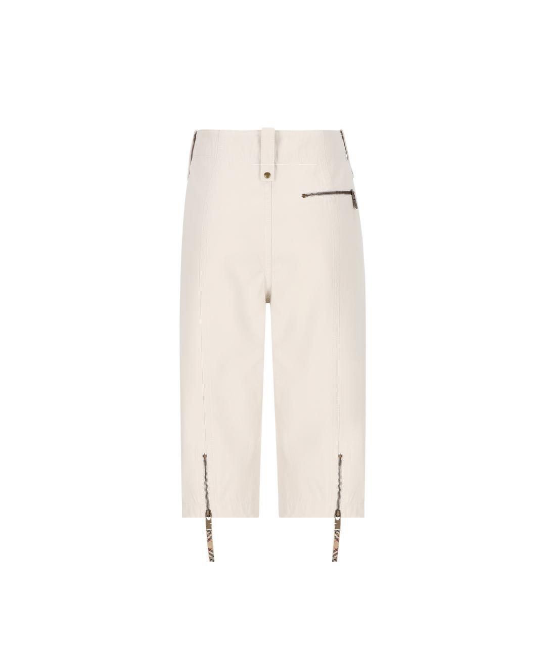 BURBERRY Белые хлопковые бриджи, фото 4
