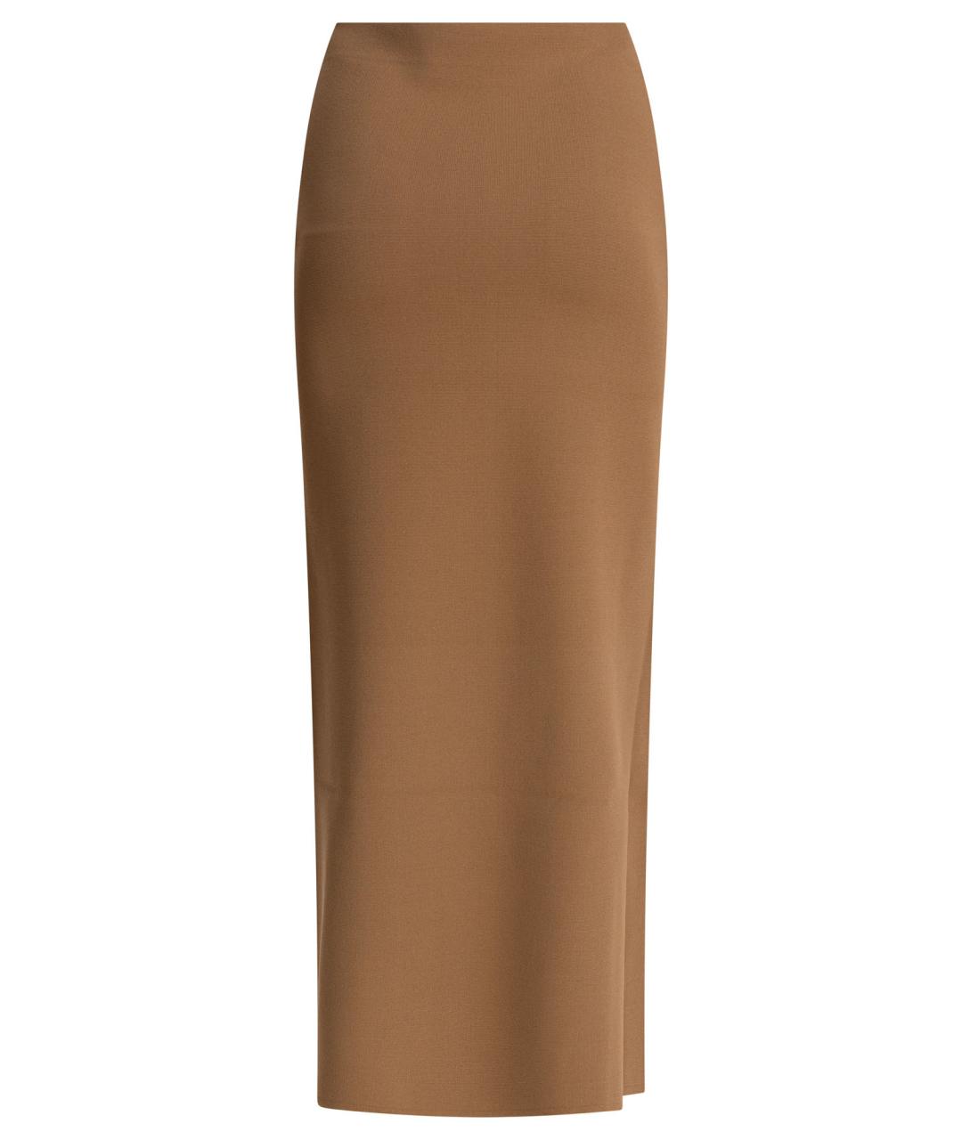 MAX MARA Коричневая вискозная юбка миди, фото 2
