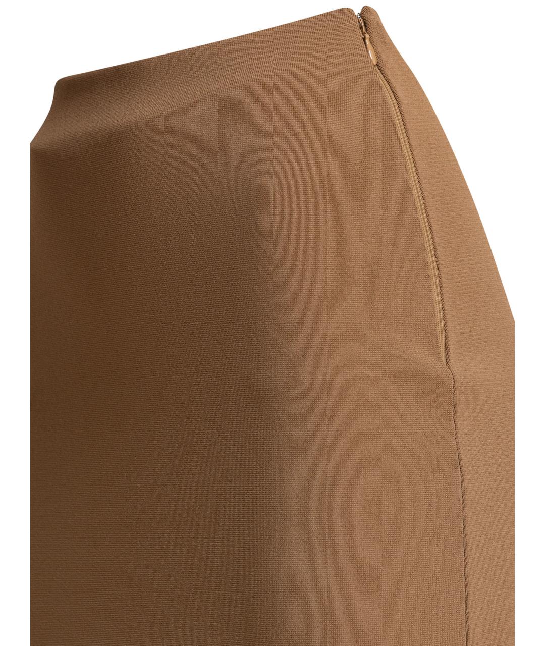MAX MARA Коричневая вискозная юбка миди, фото 4