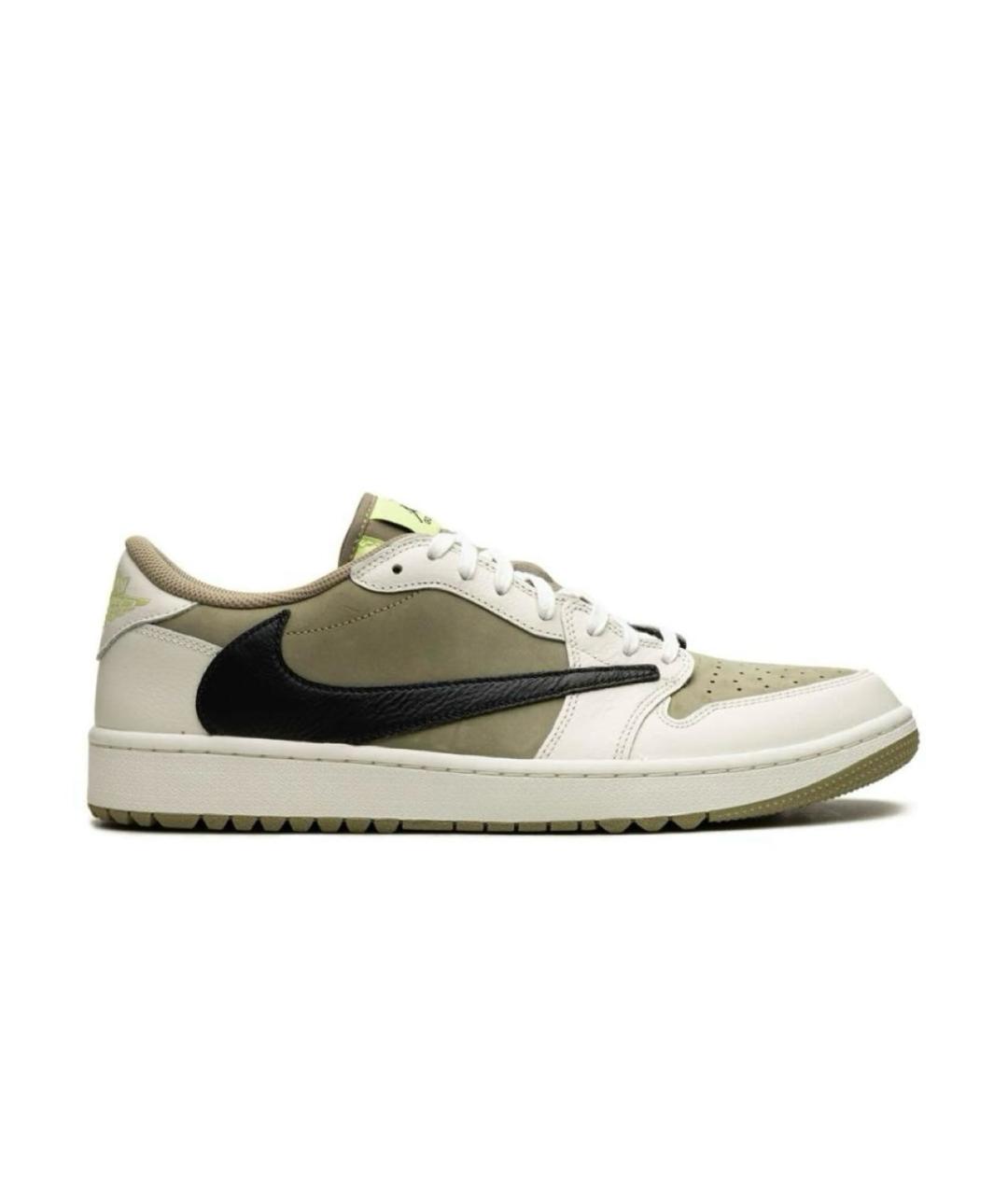 NIKE Хаки кожаные низкие кроссовки / кеды, фото 1