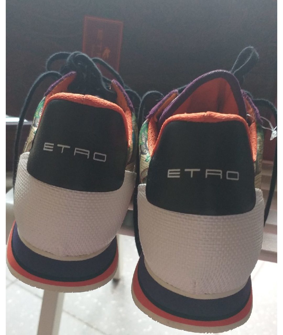 ETRO Бежевые кожаные кроссовки, фото 4