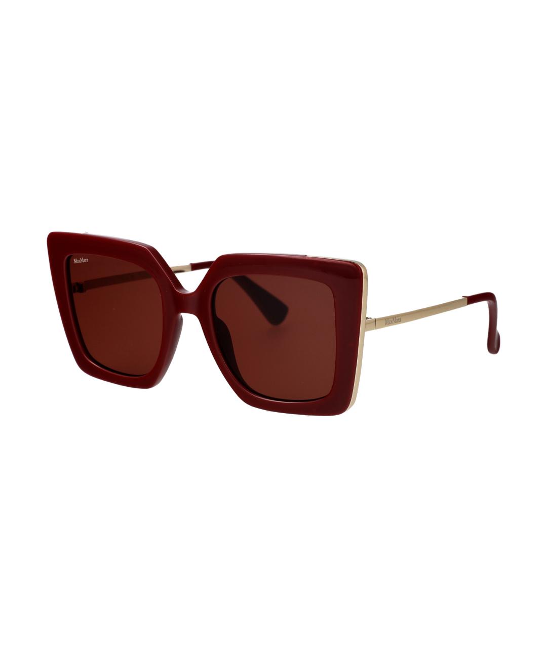 MAX MARA Бордовые металлические солнцезащитные очки, фото 2