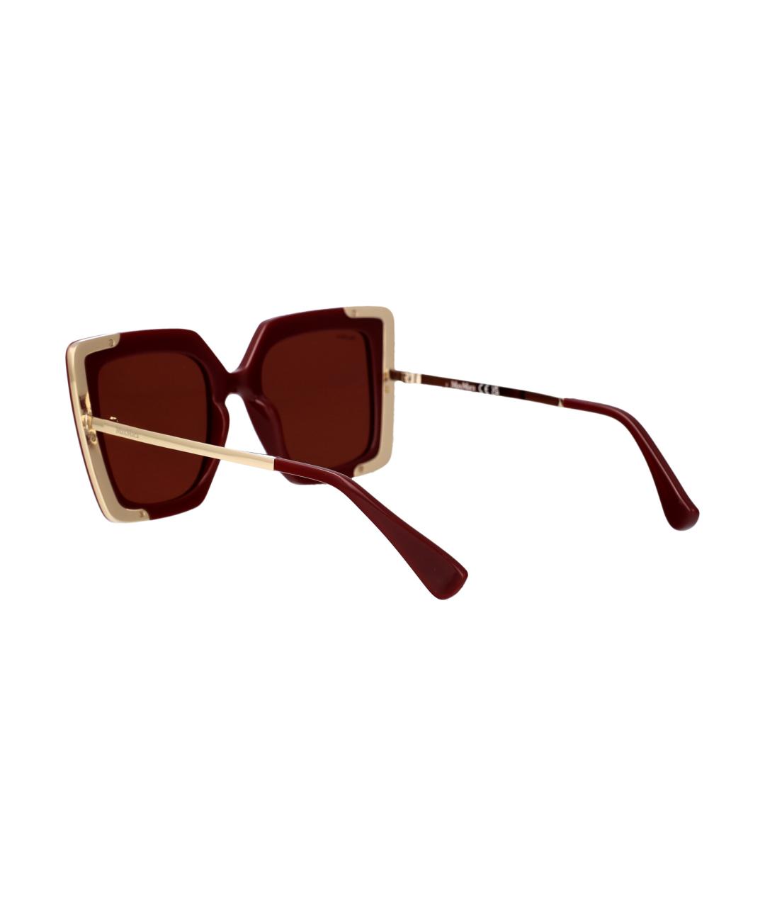 MAX MARA Бордовые металлические солнцезащитные очки, фото 4