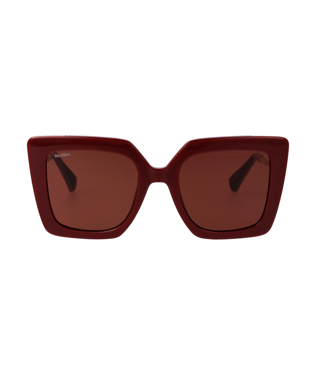 MAX MARA Бордовые металлические солнцезащитные очки, фото 1
