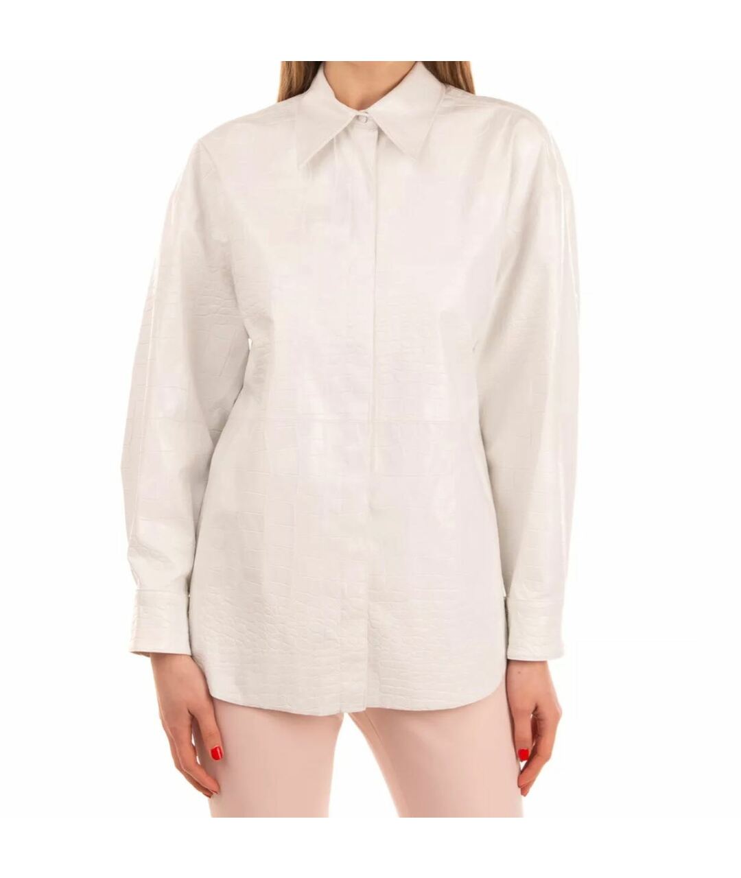 MSGM Белая полиуретановая рубашка, фото 7