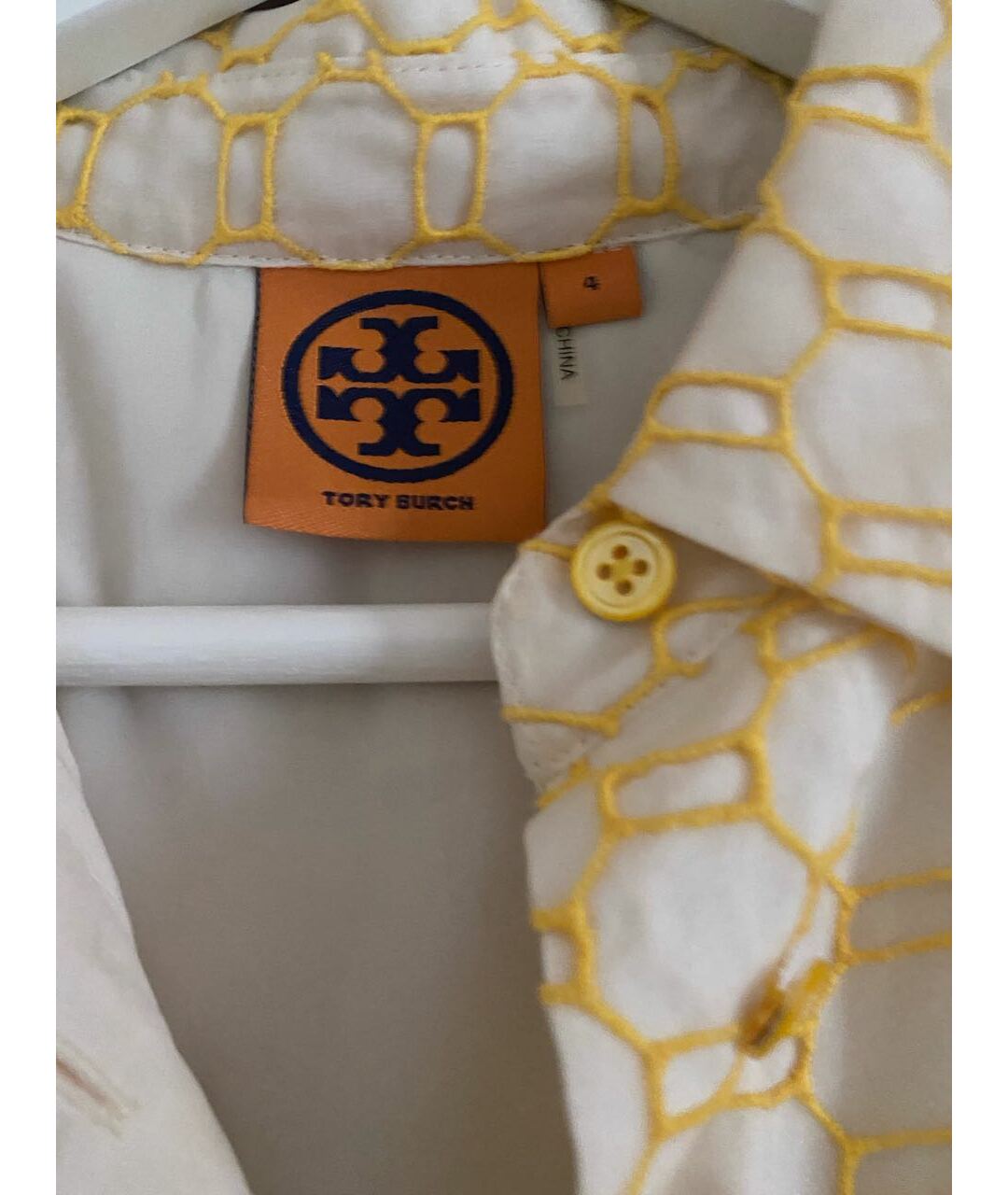 TORY BURCH Желтое шелковое повседневное платье, фото 4