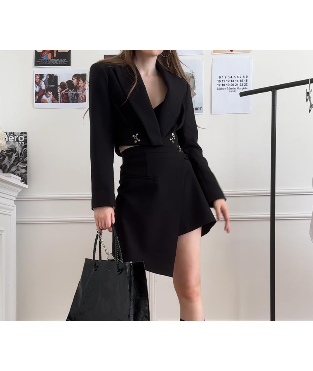 ALEXANDER MCQUEEN Черный шерстяной костюм с юбками, фото 5