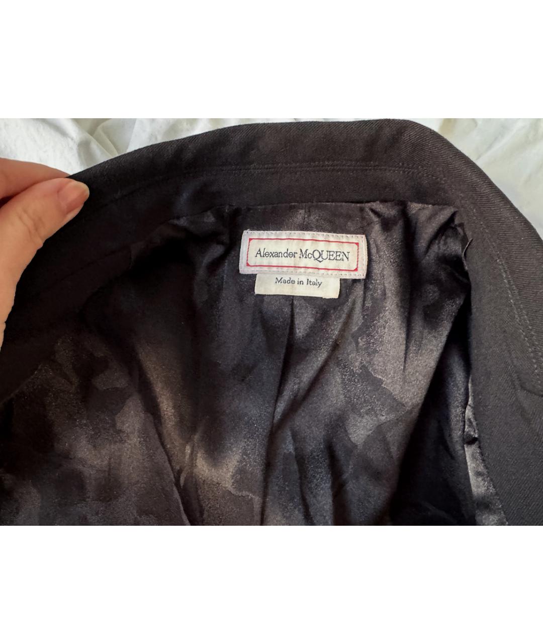 ALEXANDER MCQUEEN Черный шерстяной костюм с юбками, фото 3