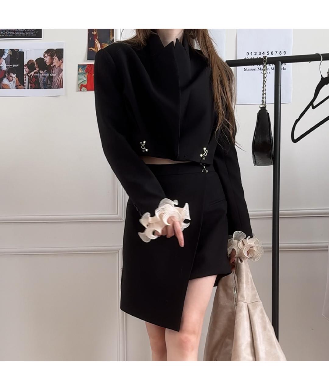 ALEXANDER MCQUEEN Черный шерстяной костюм с юбками, фото 6