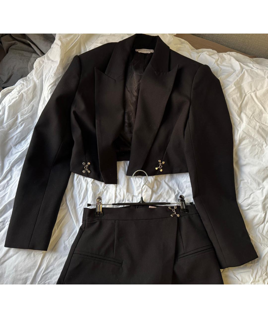 ALEXANDER MCQUEEN Черный шерстяной костюм с юбками, фото 4