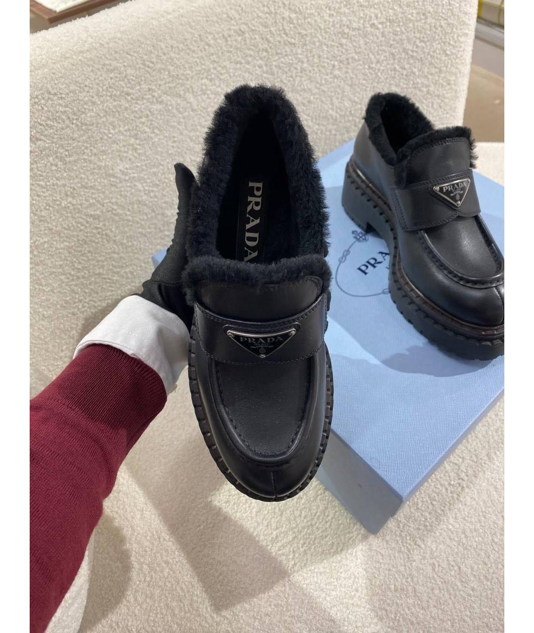 PRADA Черные кожаные лоферы, фото 3