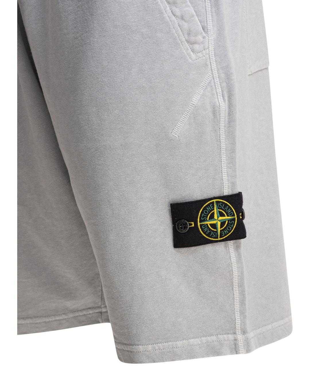 STONE ISLAND Серые хлопковые шорты, фото 4