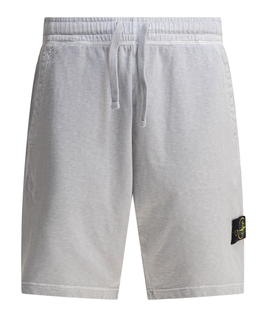 STONE ISLAND Серые хлопковые шорты, фото 1
