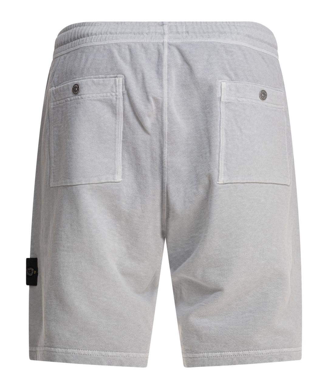 STONE ISLAND Серые хлопковые шорты, фото 2