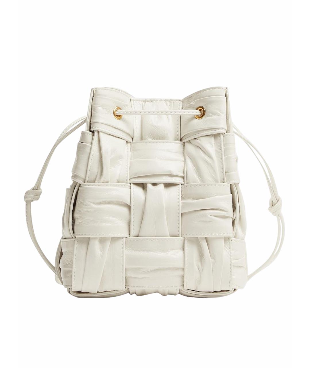 BOTTEGA VENETA Белая кожаная сумка с короткими ручками, фото 1