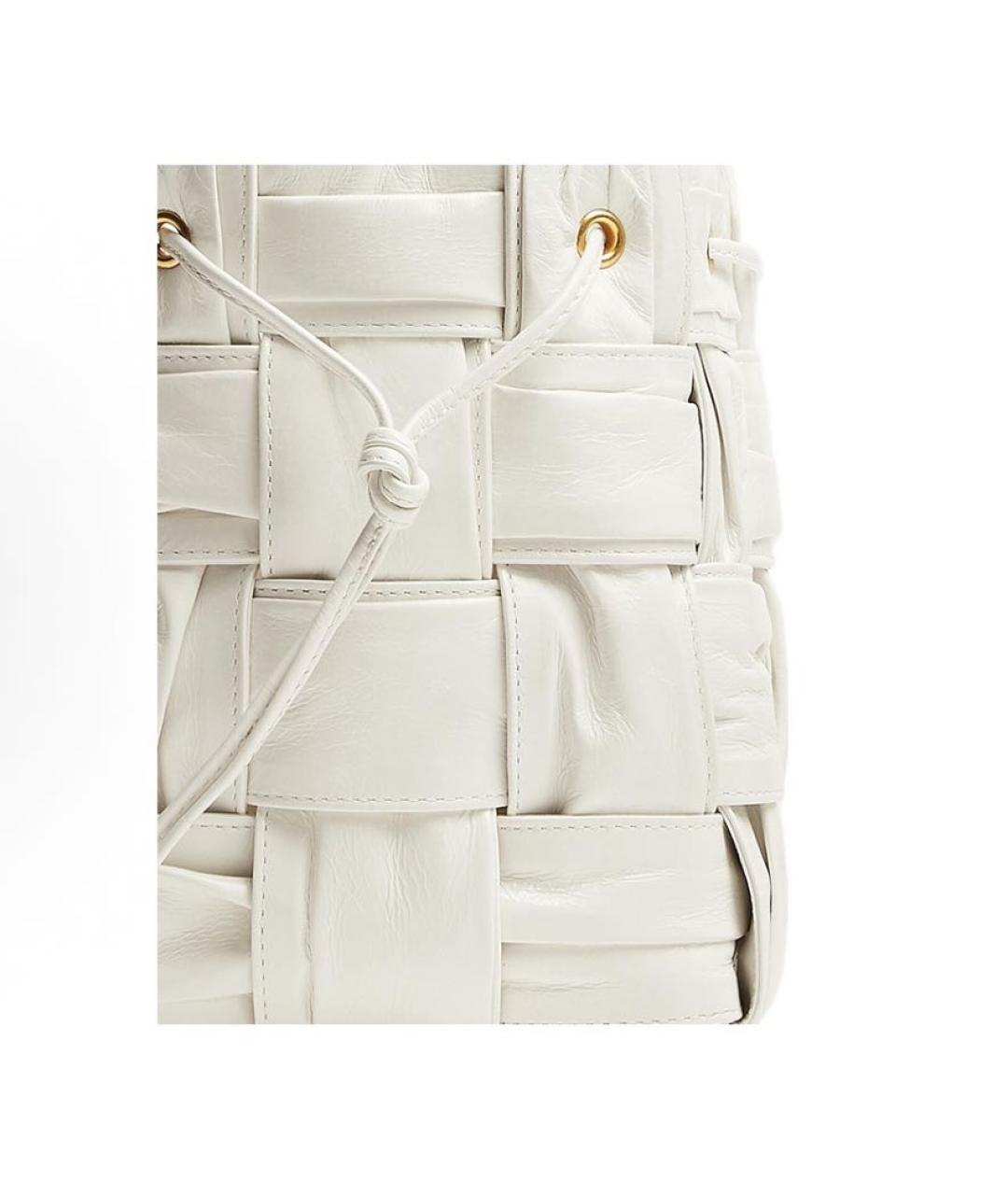 BOTTEGA VENETA Белая кожаная сумка с короткими ручками, фото 5