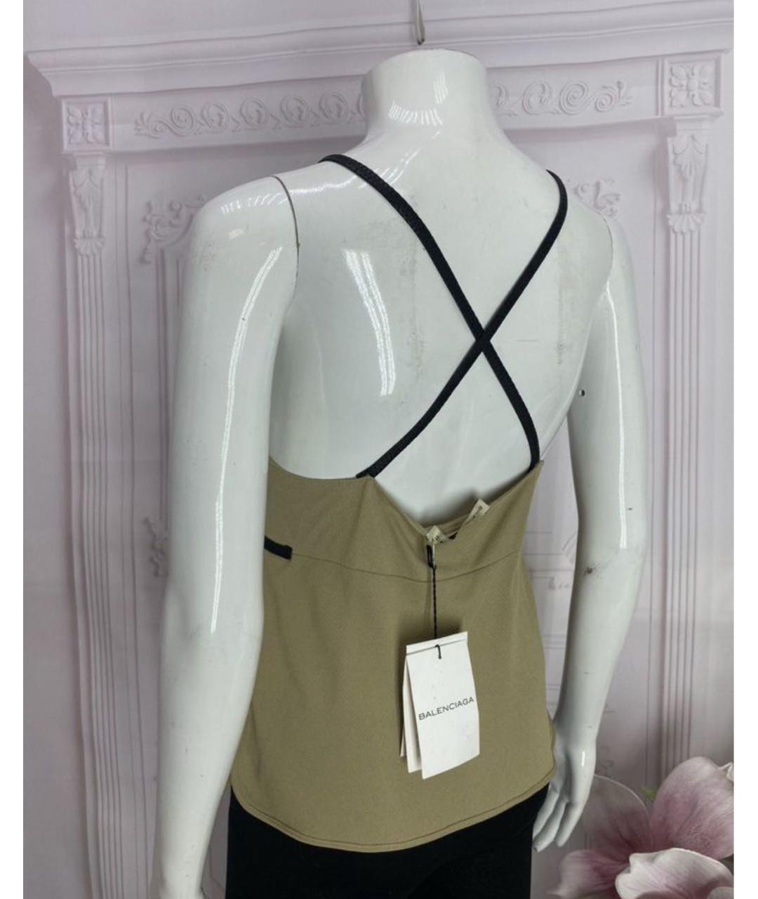 BALENCIAGA Бежевая вискозная майка, фото 2