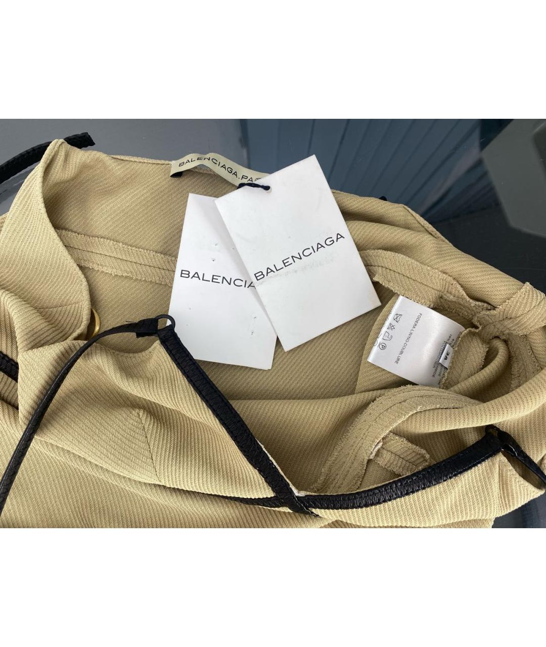 BALENCIAGA Бежевая вискозная майка, фото 3