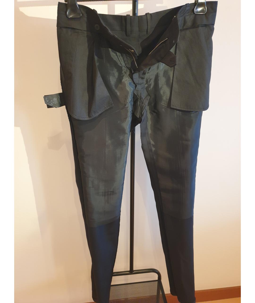 SAINT LAURENT Черные хлопковые классические брюки, фото 3