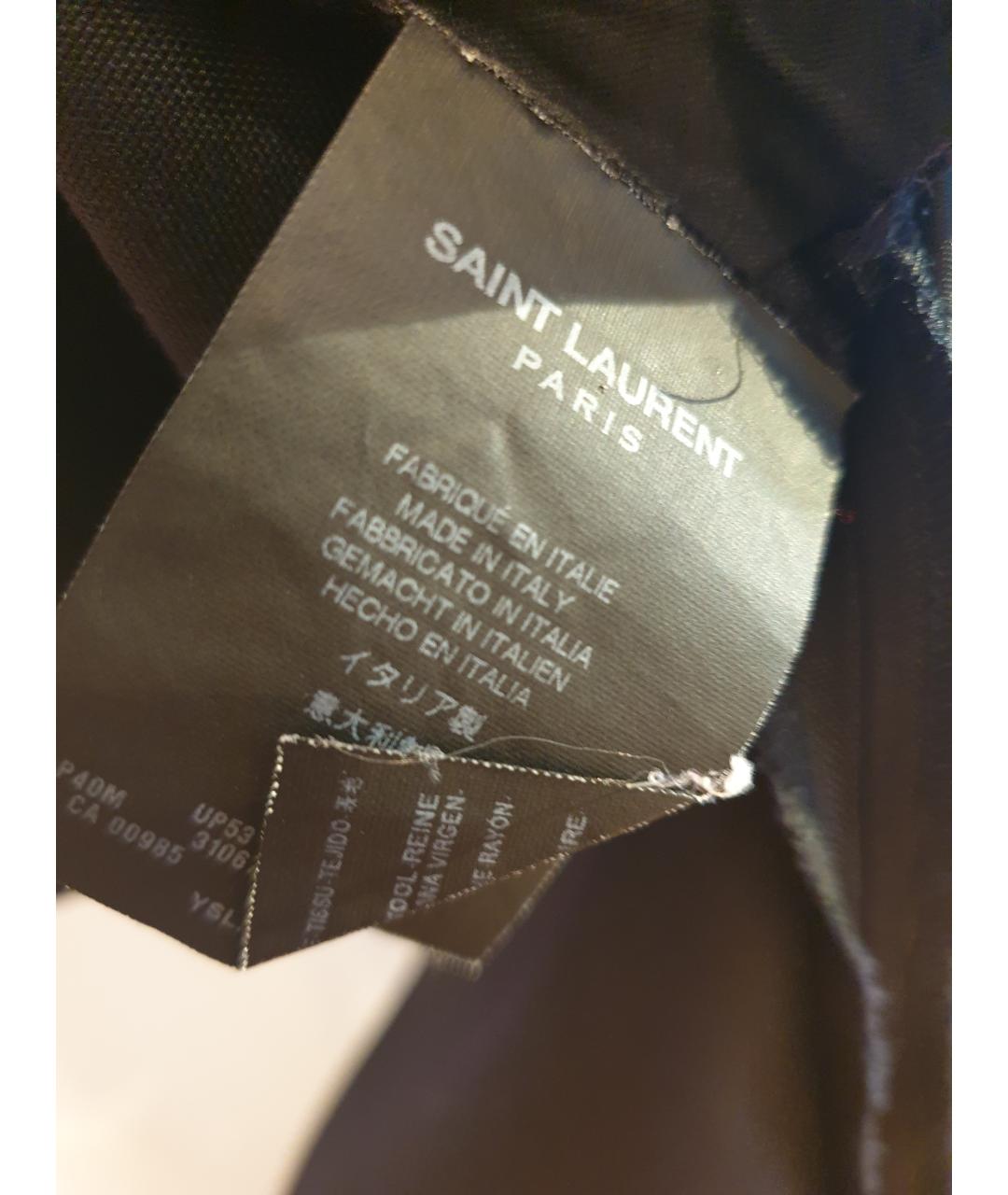SAINT LAURENT Черные хлопковые классические брюки, фото 6