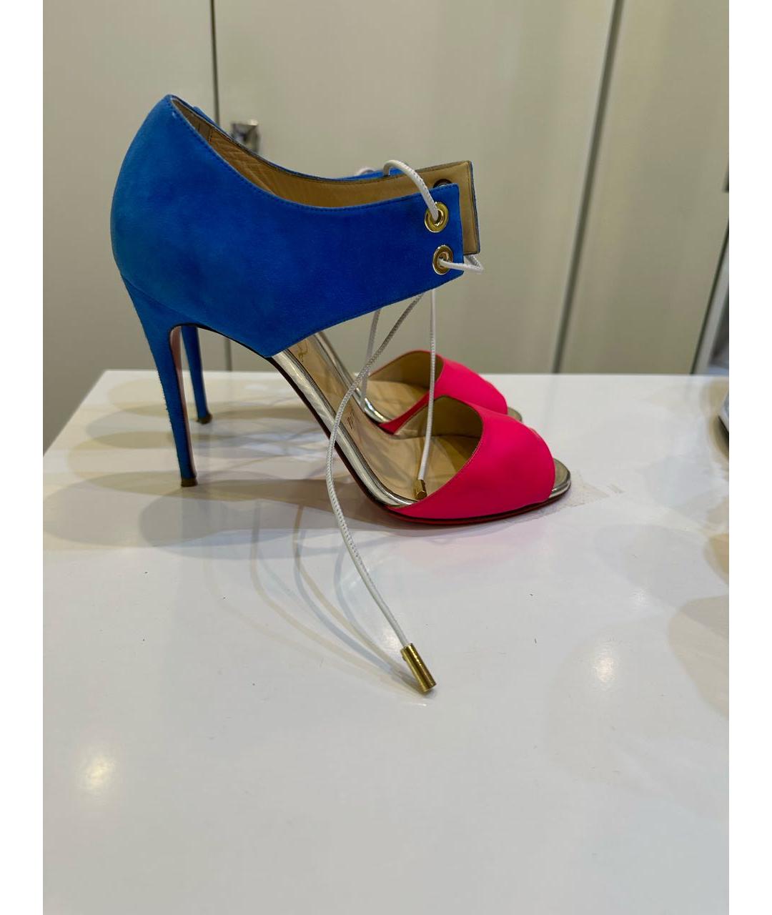CHRISTIAN LOUBOUTIN Мульти замшевые босоножки, фото 7