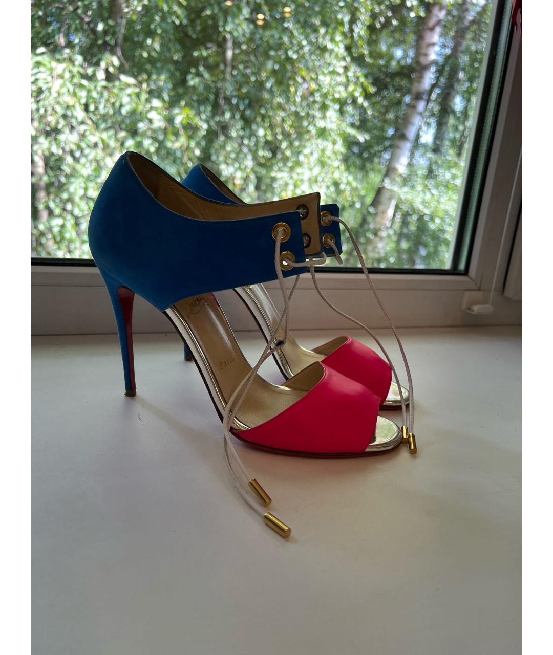 CHRISTIAN LOUBOUTIN Мульти замшевые босоножки, фото 6