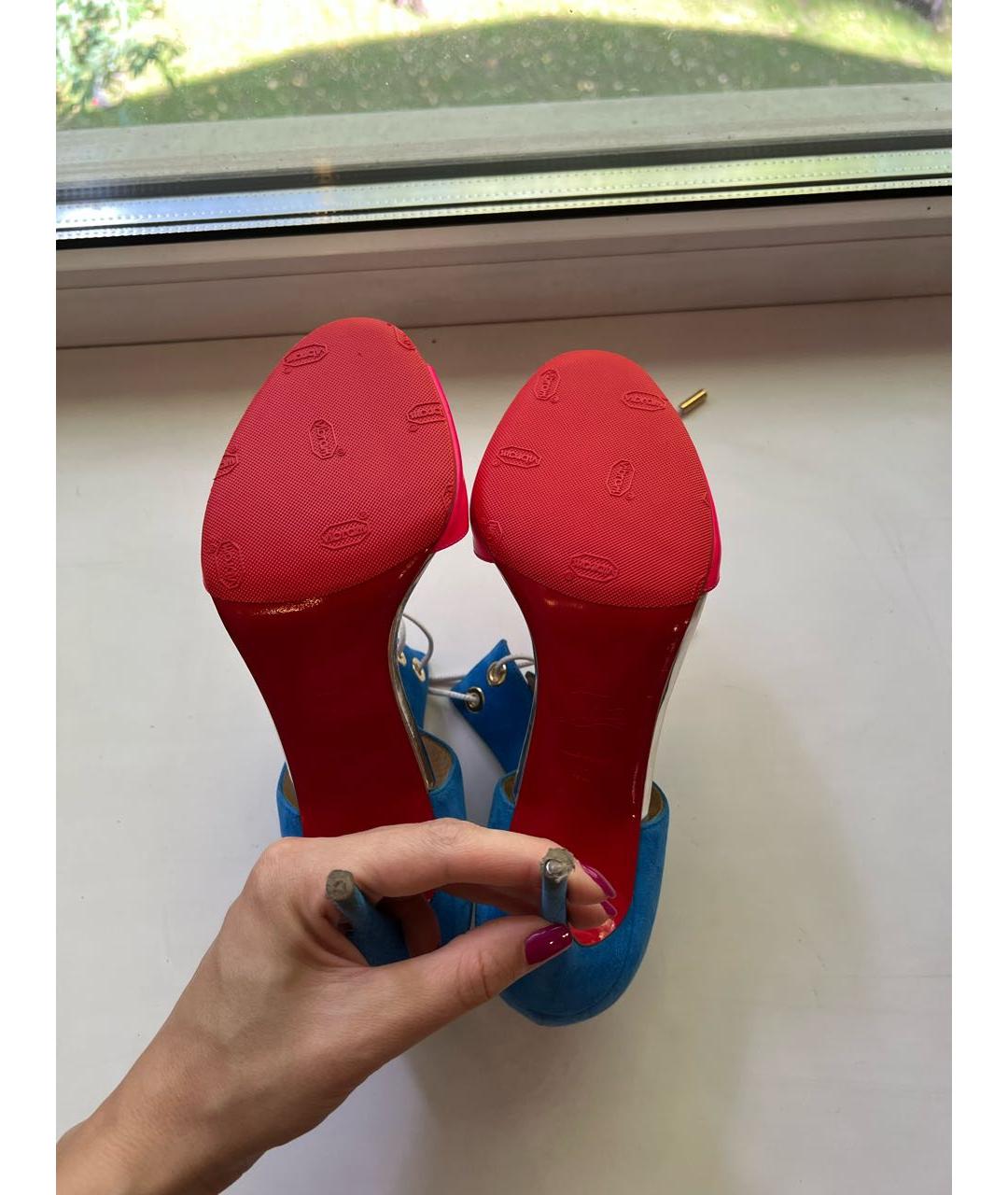 CHRISTIAN LOUBOUTIN Мульти замшевые босоножки, фото 5